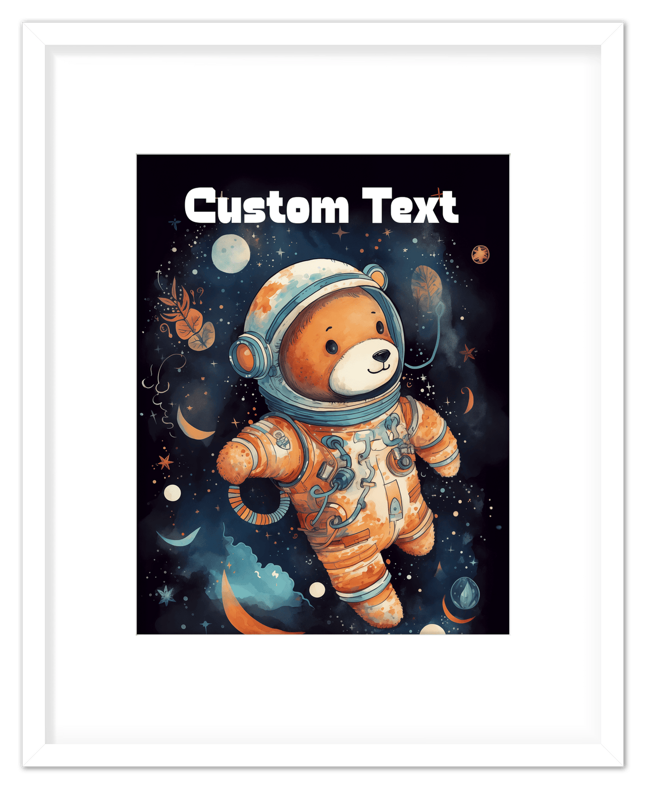 Just So Posh SpaceAni 1 Bear 1 Wall Art Decor Poster Photo Print, Ideal For Home or Office - Front View