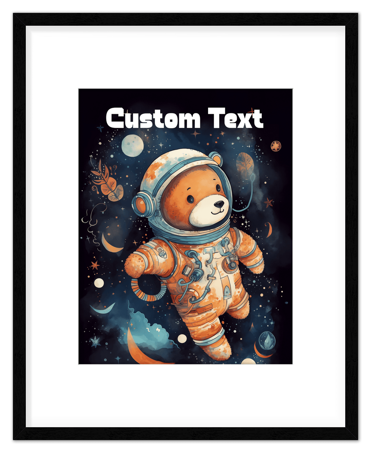 Just So Posh SpaceAni 1 Bear 1 Wall Art Decor Poster Photo Print, Ideal For Home or Office - Front View