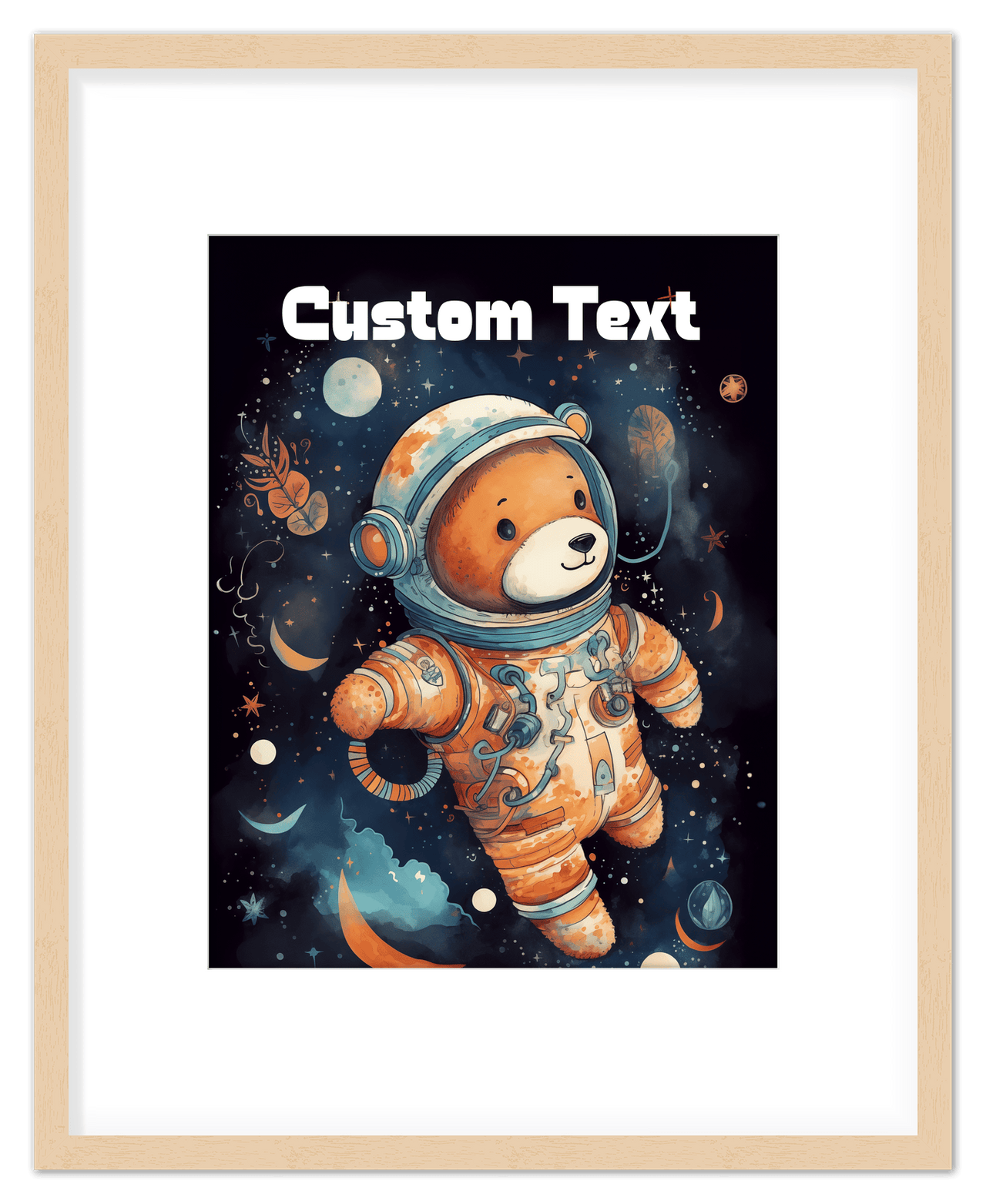 Just So Posh SpaceAni 1 Bear 1 Wall Art Decor Poster Photo Print, Ideal For Home or Office - Front View