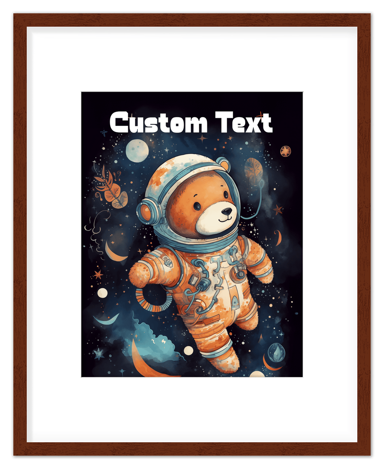 Just So Posh SpaceAni 1 Bear 1 Wall Art Decor Poster Photo Print, Ideal For Home or Office - Front View