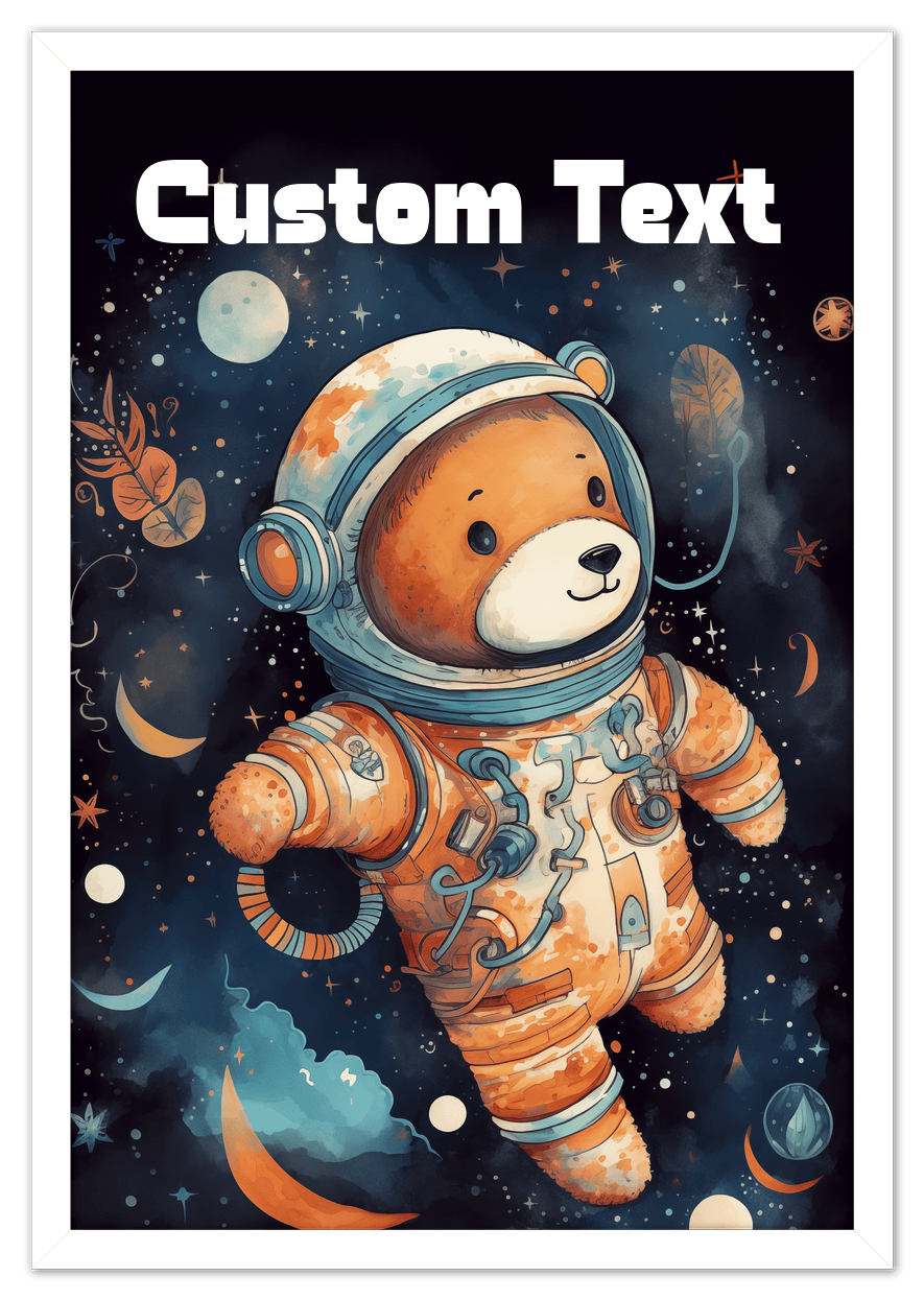 Just So Posh SpaceAni 1 Bear 1 Wall Art Decor Poster Photo Print, Ideal For Home or Office - Front View