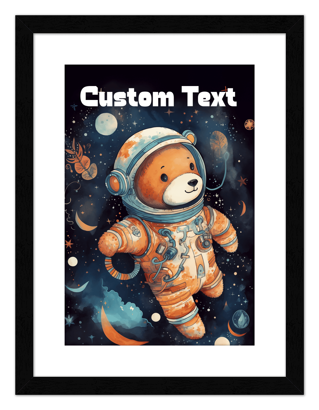 Just So Posh SpaceAni 1 Bear 1 Wall Art Decor Poster Photo Print, Ideal For Home or Office - Front View