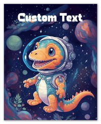 Thumbnail for Just So Posh SpaceAni 1 Dino 1 Wall Art Decor Poster Photo Print, Ideal For Home or Office - Front View