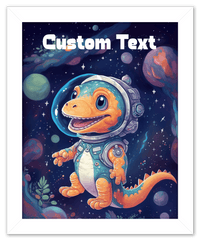 Thumbnail for Just So Posh SpaceAni 1 Dino 1 Wall Art Decor Poster Photo Print, Ideal For Home or Office - Front View