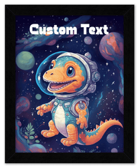 Thumbnail for Just So Posh SpaceAni 1 Dino 1 Wall Art Decor Poster Photo Print, Ideal For Home or Office - Front View
