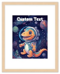 Thumbnail for Just So Posh SpaceAni 1 Dino 1 Wall Art Decor Poster Photo Print, Ideal For Home or Office - Front View