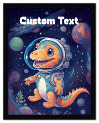 Thumbnail for Just So Posh SpaceAni 1 Dino 1 Wall Art Decor Poster Photo Print, Ideal For Home or Office - Front View