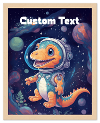 Thumbnail for Just So Posh SpaceAni 1 Dino 1 Wall Art Decor Poster Photo Print, Ideal For Home or Office - Front View