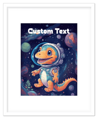 Thumbnail for Just So Posh SpaceAni 1 Dino 1 Wall Art Decor Poster Photo Print, Ideal For Home or Office - Front View