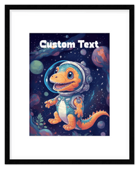 Thumbnail for Just So Posh SpaceAni 1 Dino 1 Wall Art Decor Poster Photo Print, Ideal For Home or Office - Front View