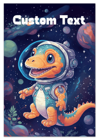 Thumbnail for Just So Posh SpaceAni 1 Dino 1 Wall Art Decor Poster Photo Print, Ideal For Home or Office - Front View