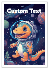 Thumbnail for Just So Posh SpaceAni 1 Dino 1 Wall Art Decor Poster Photo Print, Ideal For Home or Office - Front View