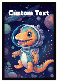 Thumbnail for Just So Posh SpaceAni 1 Dino 1 Wall Art Decor Poster Photo Print, Ideal For Home or Office - Front View