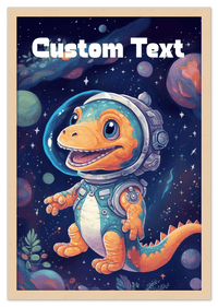 Thumbnail for Just So Posh SpaceAni 1 Dino 1 Wall Art Decor Poster Photo Print, Ideal For Home or Office - Front View