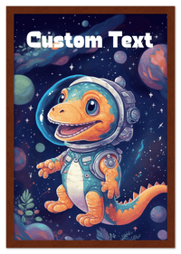 Thumbnail for Just So Posh SpaceAni 1 Dino 1 Wall Art Decor Poster Photo Print, Ideal For Home or Office - Front View