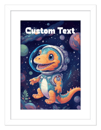 Thumbnail for Just So Posh SpaceAni 1 Dino 1 Wall Art Decor Poster Photo Print, Ideal For Home or Office - Front View