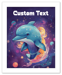 Thumbnail for Just So Posh SpaceAni 1 Dolphin 1 Wall Art Decor Poster Photo Print, Ideal For Home or Office - Front View