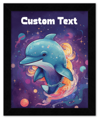 Thumbnail for Just So Posh SpaceAni 1 Dolphin 1 Wall Art Decor Poster Photo Print, Ideal For Home or Office - Front View