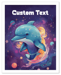 Thumbnail for Just So Posh SpaceAni 1 Dolphin 1 Wall Art Decor Poster Photo Print, Ideal For Home or Office - Front View