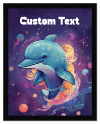 Thumbnail for Just So Posh SpaceAni 1 Dolphin 1 Wall Art Decor Poster Photo Print, Ideal For Home or Office - Front View