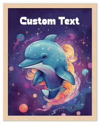 Thumbnail for Just So Posh SpaceAni 1 Dolphin 1 Wall Art Decor Poster Photo Print, Ideal For Home or Office - Front View