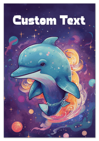 Thumbnail for Just So Posh SpaceAni 1 Dolphin 1 Wall Art Decor Poster Photo Print, Ideal For Home or Office - Front View