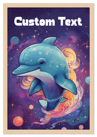 Thumbnail for Just So Posh SpaceAni 1 Dolphin 1 Wall Art Decor Poster Photo Print, Ideal For Home or Office - Front View