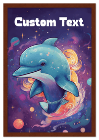 Thumbnail for Just So Posh SpaceAni 1 Dolphin 1 Wall Art Decor Poster Photo Print, Ideal For Home or Office - Front View