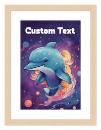 Thumbnail for Just So Posh SpaceAni 1 Dolphin 1 Wall Art Decor Poster Photo Print, Ideal For Home or Office - Front View