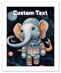 Thumbnail for Just So Posh SpaceAni 1 Elep 1 Wall Art Decor Poster Photo Print, Ideal For Home or Office - Front View