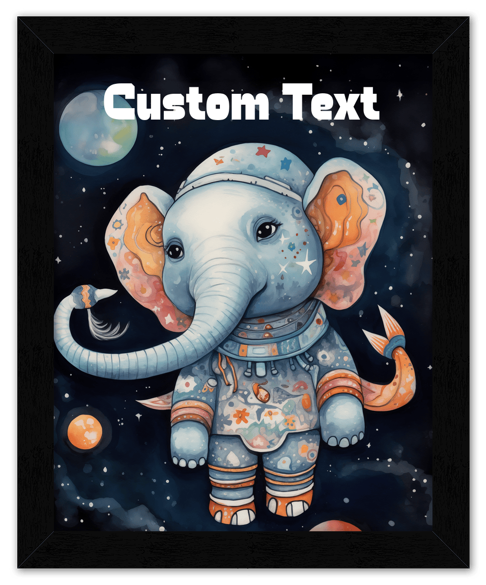 Just So Posh SpaceAni 1 Elep 1 Wall Art Decor Poster Photo Print, Ideal For Home or Office - Front View