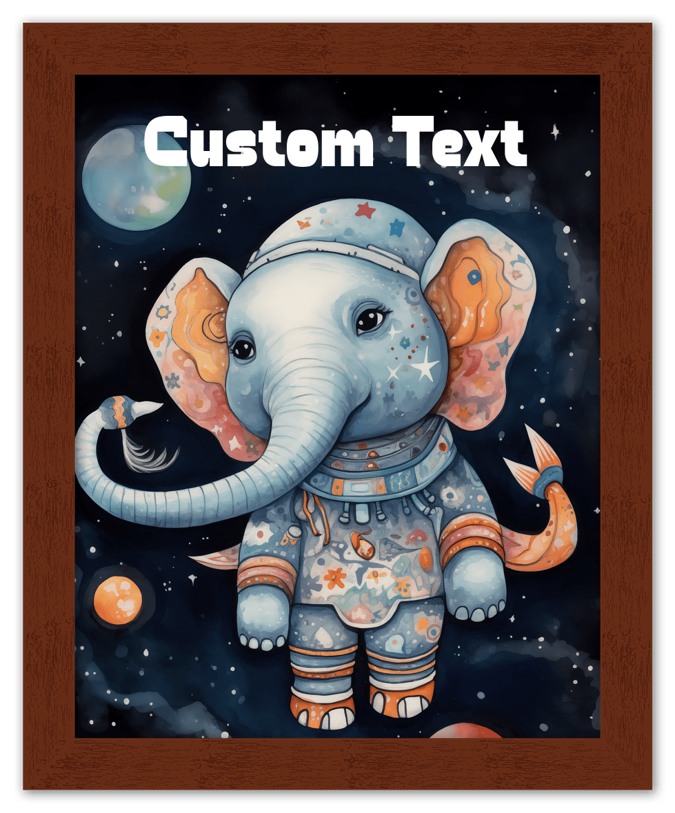 Just So Posh SpaceAni 1 Elep 1 Wall Art Decor Poster Photo Print, Ideal For Home or Office - Front View