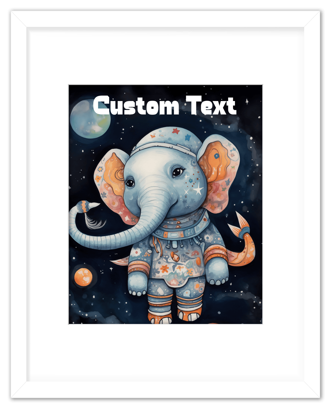 Just So Posh SpaceAni 1 Elep 1 Wall Art Decor Poster Photo Print, Ideal For Home or Office - Front View