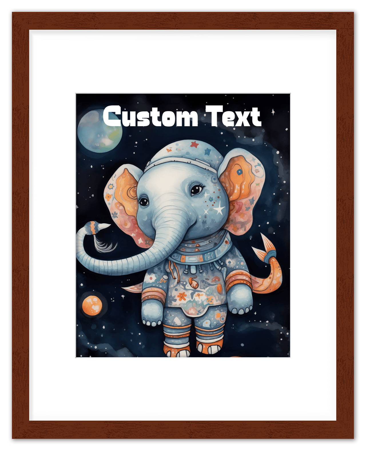 Just So Posh SpaceAni 1 Elep 1 Wall Art Decor Poster Photo Print, Ideal For Home or Office - Front View