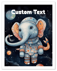 Thumbnail for Just So Posh SpaceAni 1 Elep 1 Wall Art Decor Poster Photo Print, Ideal For Home or Office - Front View