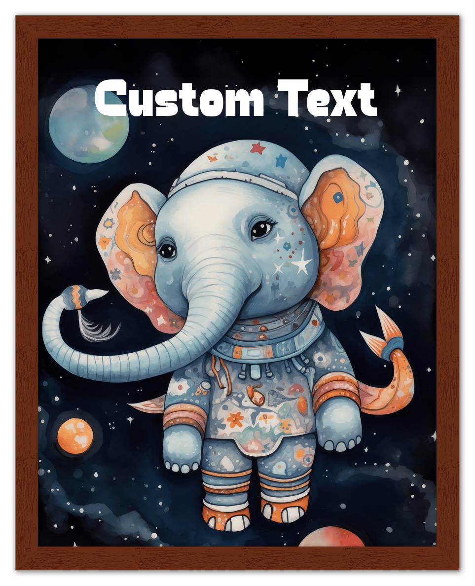 Just So Posh SpaceAni 1 Elep 1 Wall Art Decor Poster Photo Print, Ideal For Home or Office - Front View