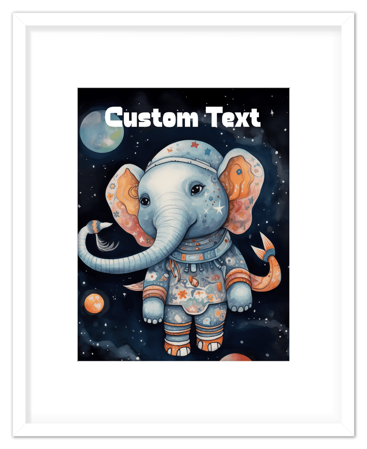 Just So Posh SpaceAni 1 Elep 1 Wall Art Decor Poster Photo Print, Ideal For Home or Office - Front View