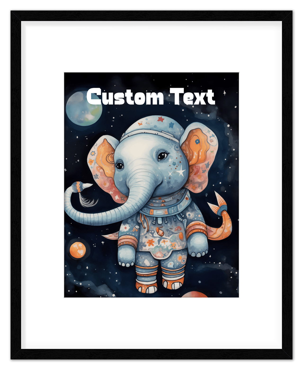 Just So Posh SpaceAni 1 Elep 1 Wall Art Decor Poster Photo Print, Ideal For Home or Office - Front View