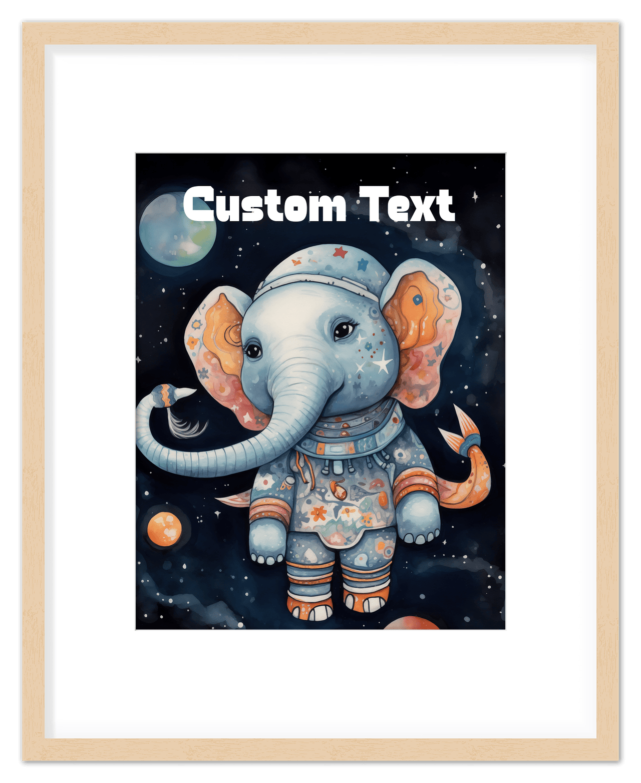 Just So Posh SpaceAni 1 Elep 1 Wall Art Decor Poster Photo Print, Ideal For Home or Office - Front View