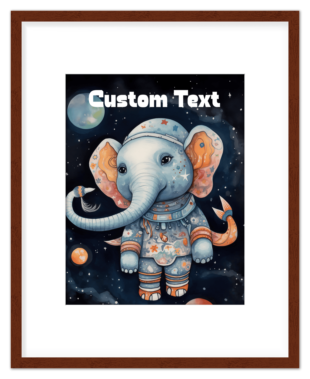 Just So Posh SpaceAni 1 Elep 1 Wall Art Decor Poster Photo Print, Ideal For Home or Office - Front View