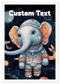 Thumbnail for Just So Posh SpaceAni 1 Elep 1 Wall Art Decor Poster Photo Print, Ideal For Home or Office - Front View