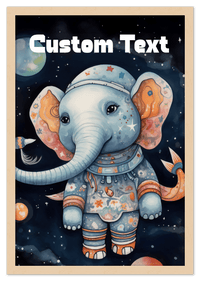 Thumbnail for Just So Posh SpaceAni 1 Elep 1 Wall Art Decor Poster Photo Print, Ideal For Home or Office - Front View