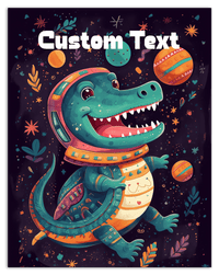 Thumbnail for Just So Posh SpaceAni 1 Gator 1 Wall Art Decor Poster Photo Print, Ideal For Home or Office - Front View