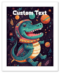 Thumbnail for Just So Posh SpaceAni 1 Gator 1 Wall Art Decor Poster Photo Print, Ideal For Home or Office - Front View