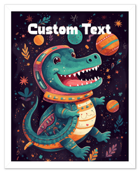 Thumbnail for Just So Posh SpaceAni 1 Gator 1 Wall Art Decor Poster Photo Print, Ideal For Home or Office - Front View