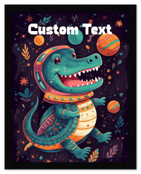Thumbnail for Just So Posh SpaceAni 1 Gator 1 Wall Art Decor Poster Photo Print, Ideal For Home or Office - Front View