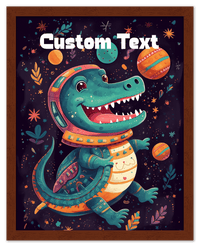 Thumbnail for Just So Posh SpaceAni 1 Gator 1 Wall Art Decor Poster Photo Print, Ideal For Home or Office - Front View