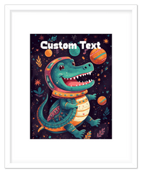 Thumbnail for Just So Posh SpaceAni 1 Gator 1 Wall Art Decor Poster Photo Print, Ideal For Home or Office - Front View