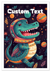 Thumbnail for Just So Posh SpaceAni 1 Gator 1 Wall Art Decor Poster Photo Print, Ideal For Home or Office - Front View