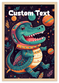 Thumbnail for Just So Posh SpaceAni 1 Gator 1 Wall Art Decor Poster Photo Print, Ideal For Home or Office - Front View